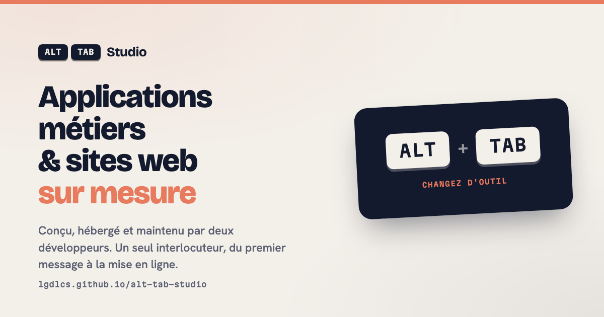 Alt Tab Studio - Applications métiers & sites web sur mesure