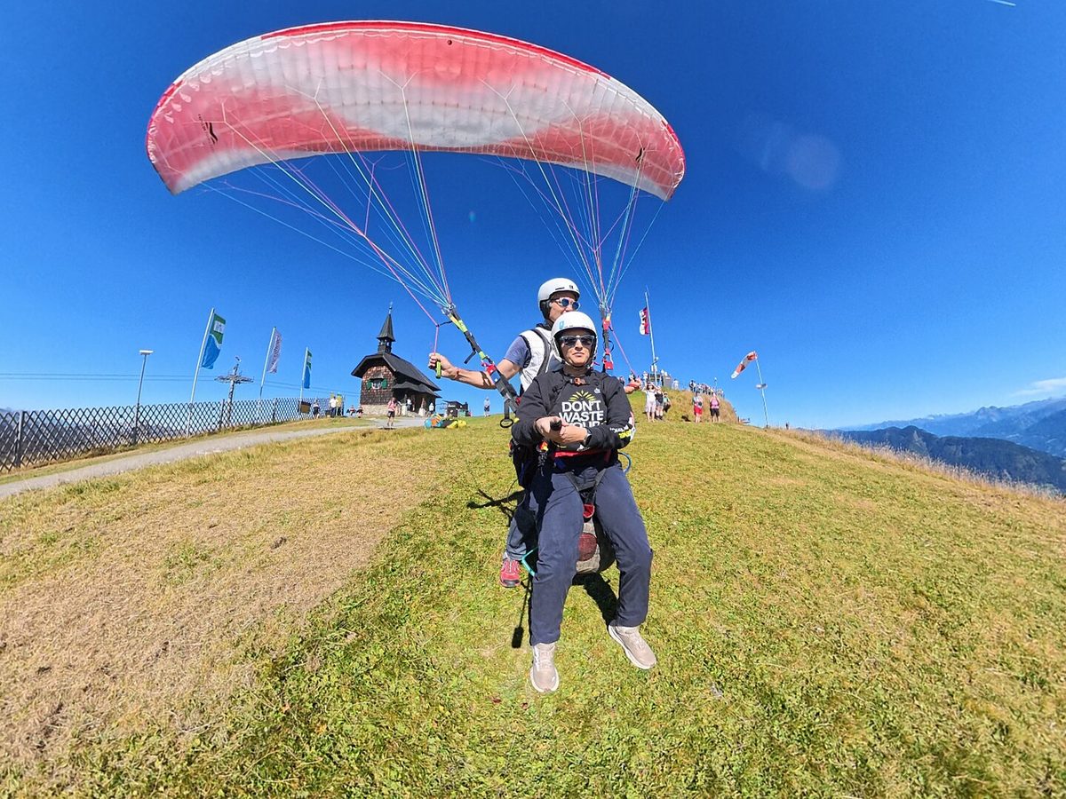 Décollage en parapente
